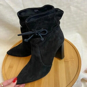Womens Tahari Konner Sz 7.5 Black Suede Ankle Boots